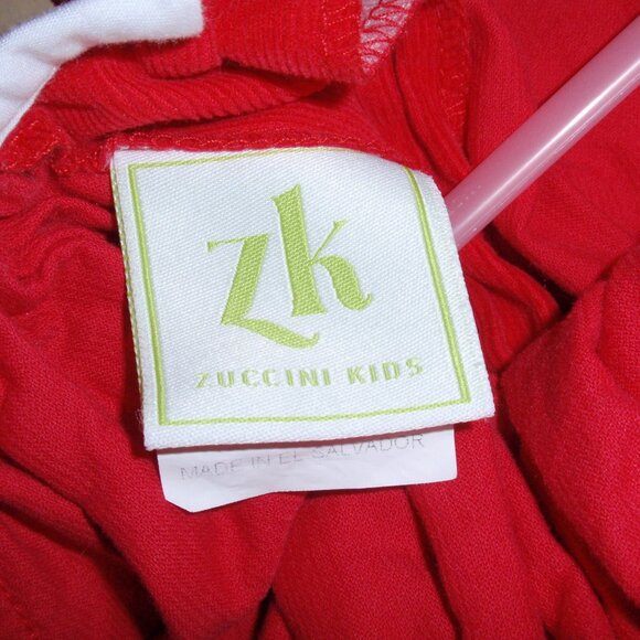 Zuccini Kids Red Chrismas Holly Embroidery Corduroy Dress Long Sleeves 4t 4 - Picture 8 of 13